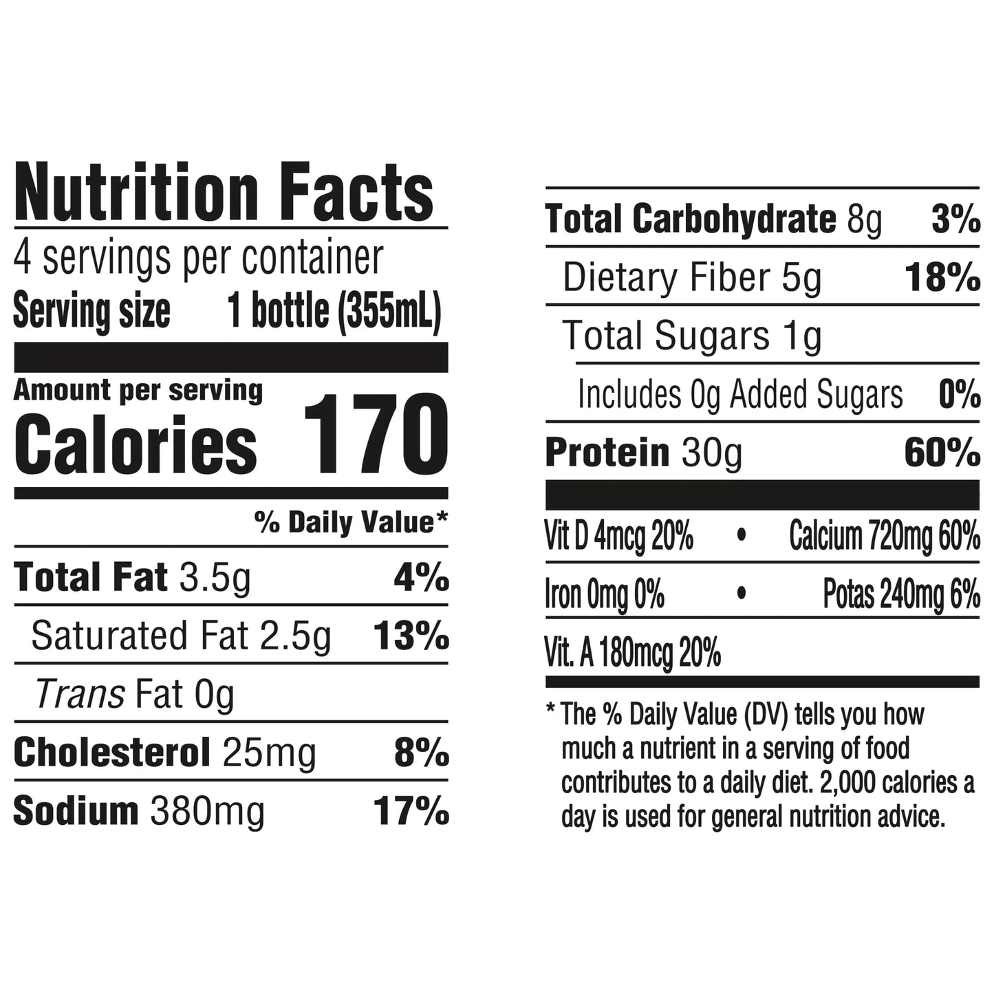 Protein Shake, Shelf Stable, Salted Caramel, 30G Protein, 12 Fl Oz, 4 Count Bottles