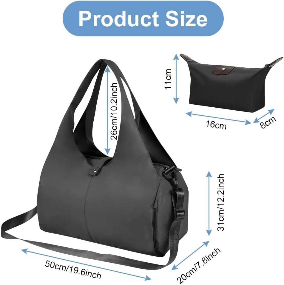 Borsone Palestra, Borsone Da Viaggio, Borsa Da Palestra per Yoga Pilates, Borsone Palestra Sportiva Impermeabile, Con Scomparto Scarpe, Grande Capacità Borsa Da Viaggio per Sport/Viaggi