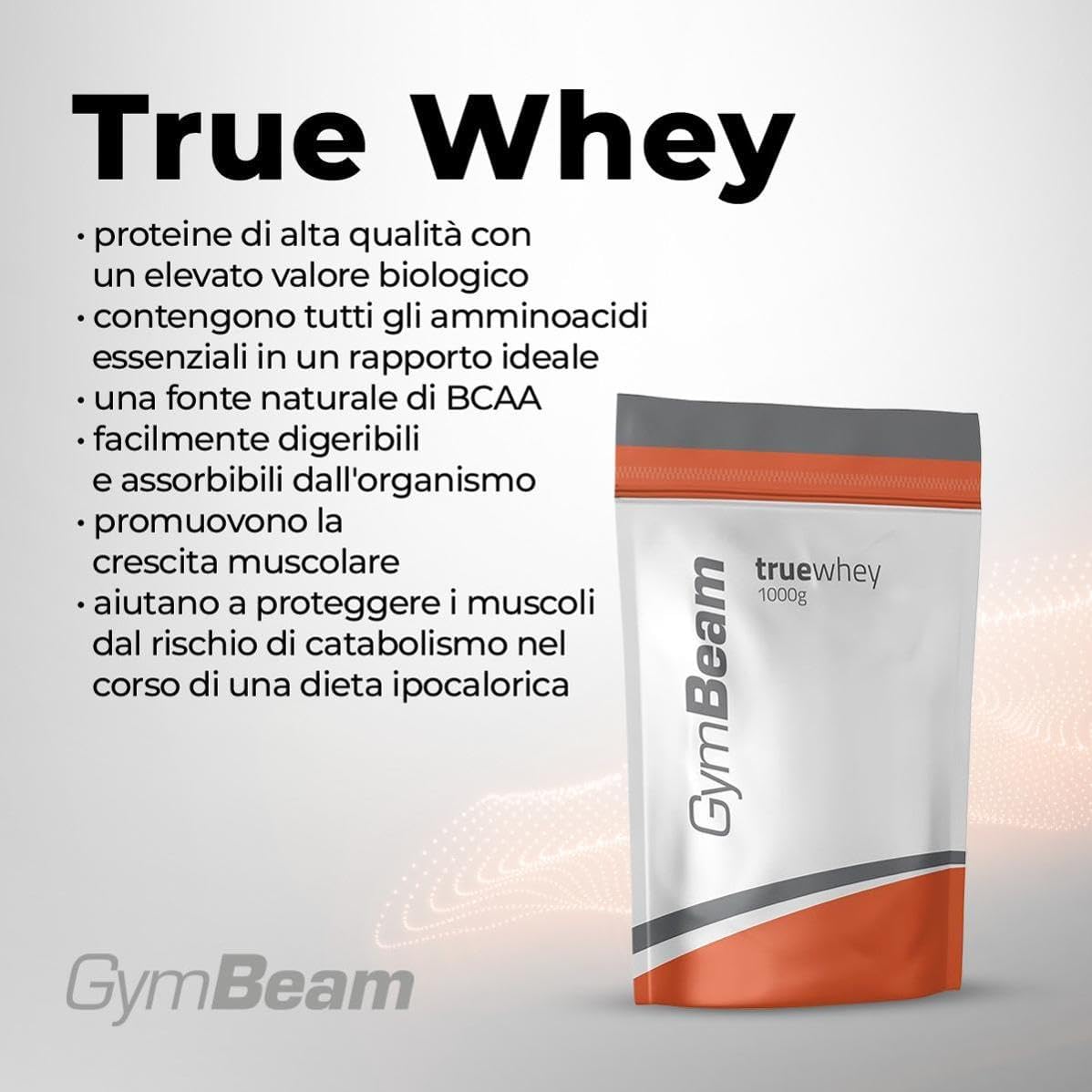 Proteine in Polvere True Whey, Concentrato Di Proteine Del Siero Del Latte (WPC), Proteine Whey Di Alta Qualità, BCAA, Favoriscono La Crescita Muscolare (Strawberry, 1000 G)