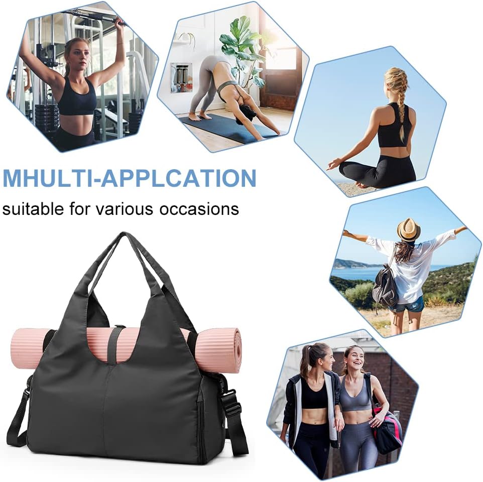 Borsone Palestra, Borsone Da Viaggio, Borsa Da Palestra per Yoga Pilates, Borsone Palestra Sportiva Impermeabile, Con Scomparto Scarpe, Grande Capacità Borsa Da Viaggio per Sport/Viaggi
