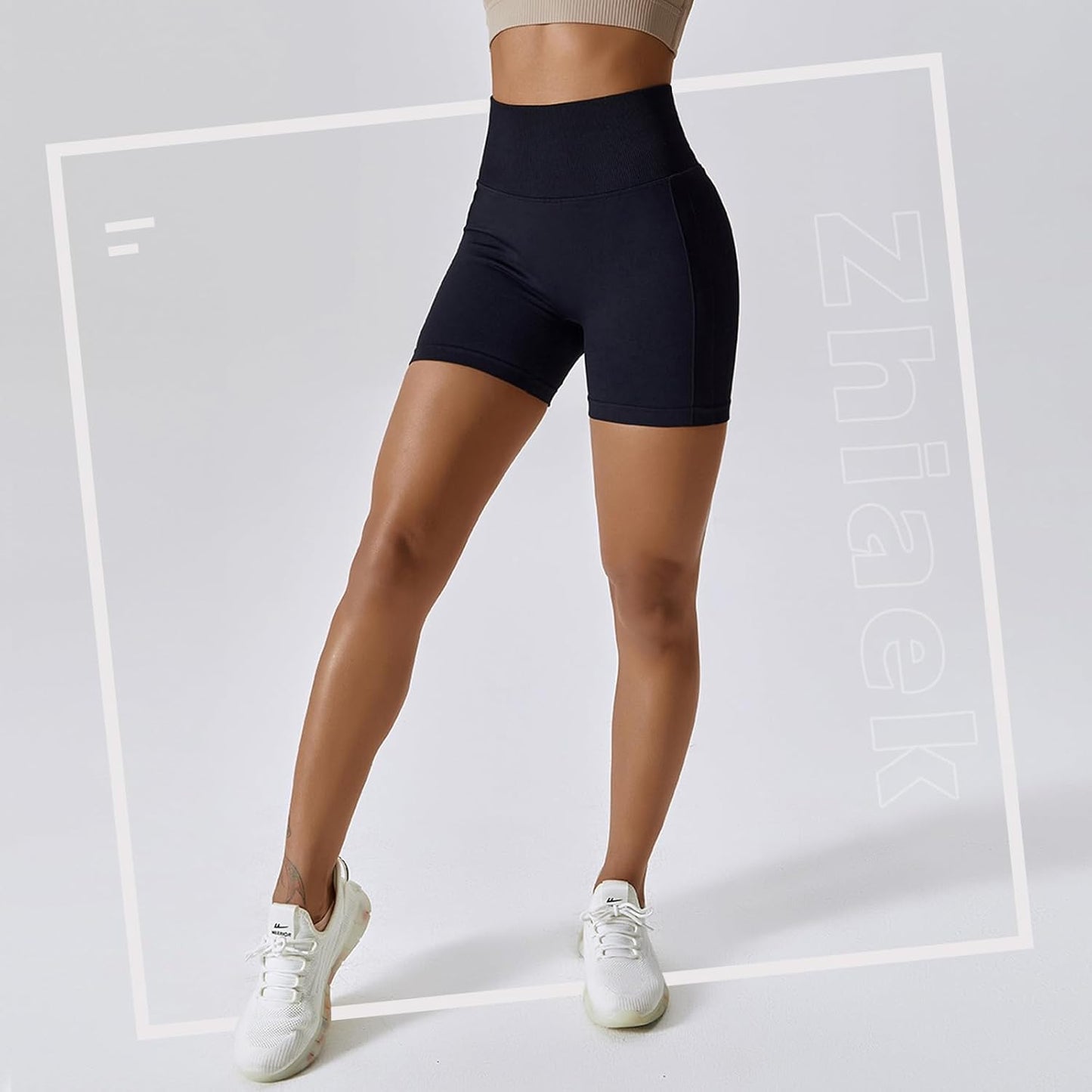 Pantaloncini Palestra Donna Push up Booty Shorts Sportivi Vita Alta Leggins Corti Collant Estivi Yoga Fitness Allenamento Jogging