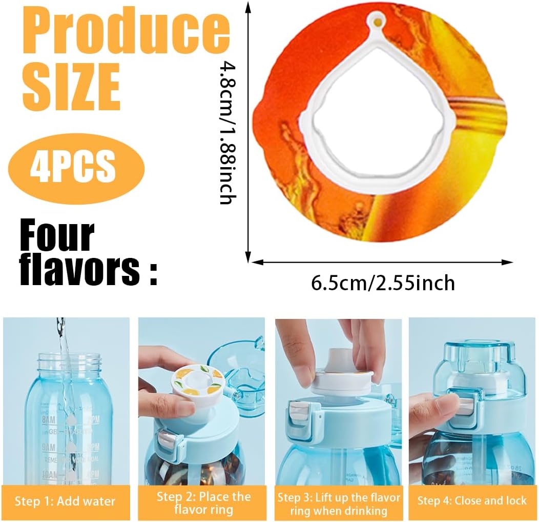 4 Pezzi Cialde Aromatizzanti per Borraccia,Baccelli Di Sapore Fruttato Profumato per L'Acqua Potabile,Adatto per La Palestra E Regalo All'Aperto