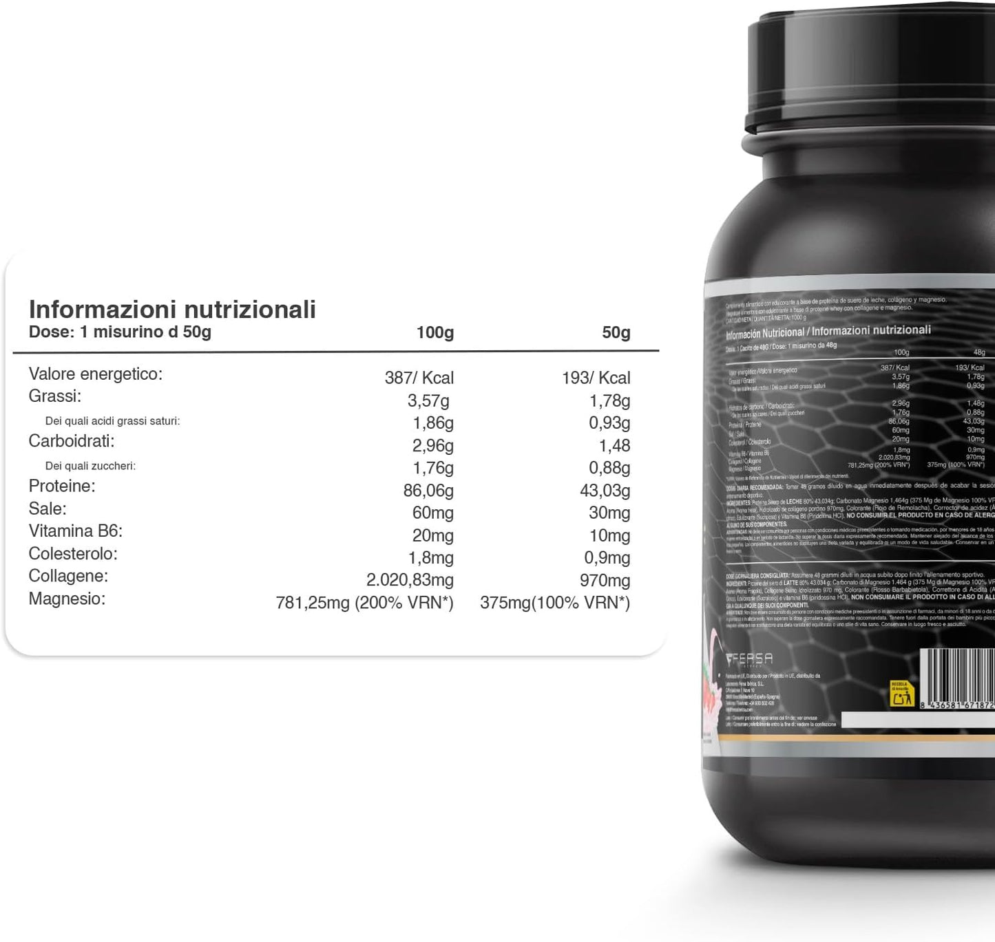Whey Protein Isolate 100% Pura, Proteine Whey Isolate + Collagene + Magnesio, Proteine Del Siero Di Latte Isolate per Lo Sviluppo Muscolare, 30 Dosi Fragola 1000G