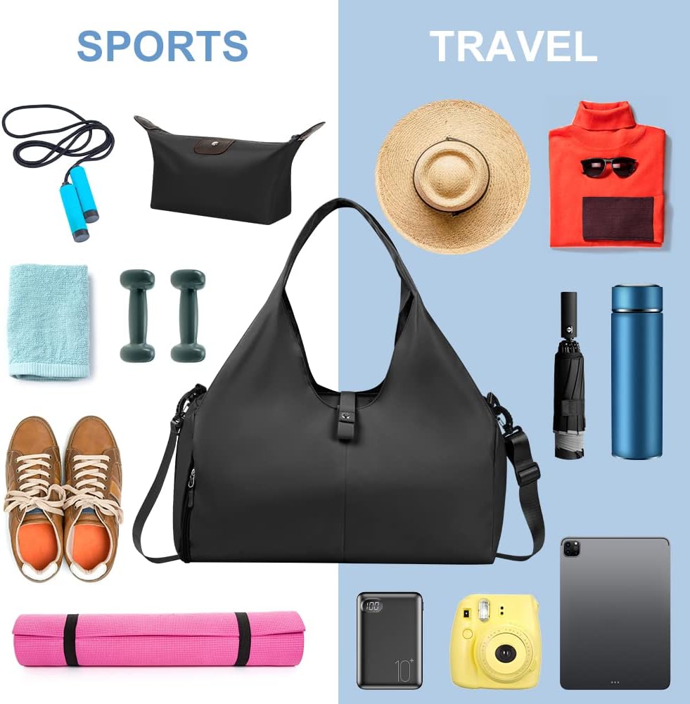 Borsone Palestra, Borsone Da Viaggio, Borsa Da Palestra per Yoga Pilates, Borsone Palestra Sportiva Impermeabile, Con Scomparto Scarpe, Grande Capacità Borsa Da Viaggio per Sport/Viaggi