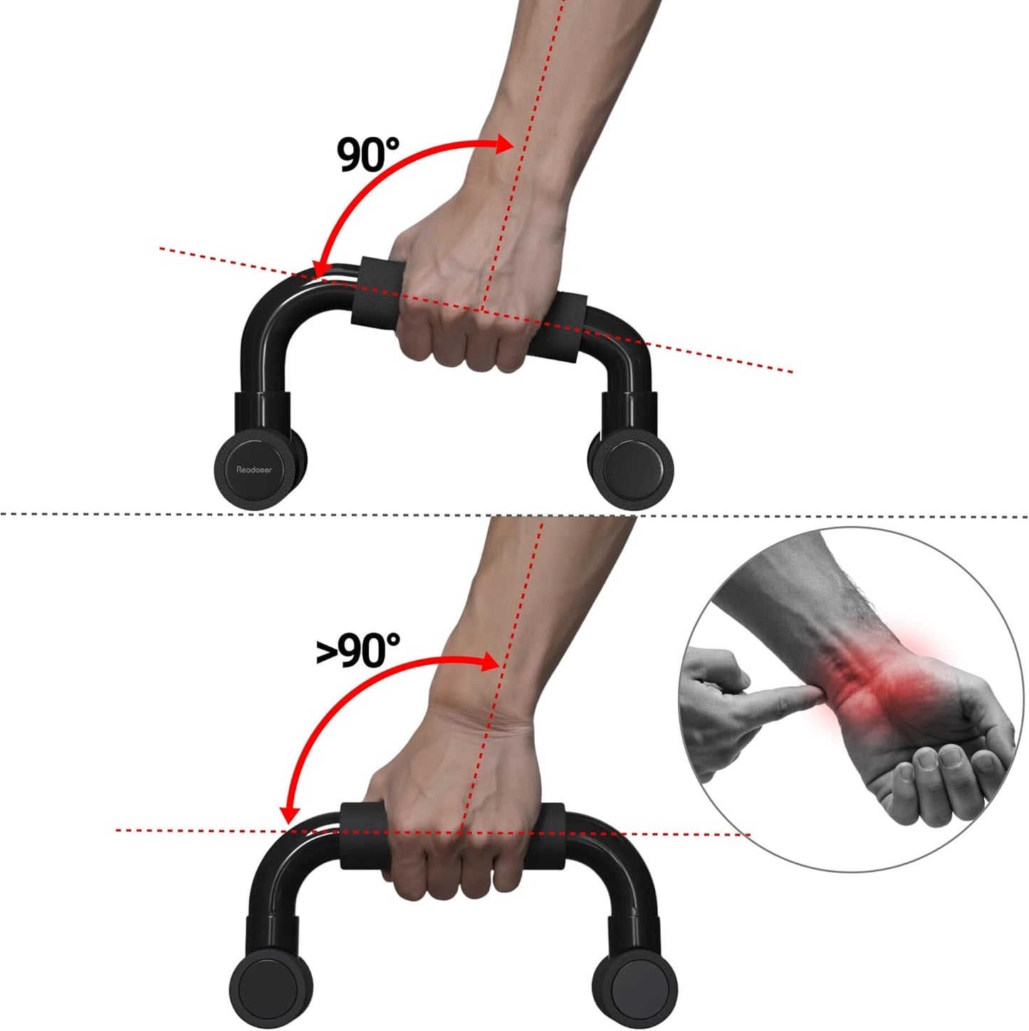 Push up Maniglie, Attrezzature per Fitness per La Casa Di Ginnastica, Push-Up Bars Stand, Flessione Delle Braccia, Unisex, Confezione Da 2.