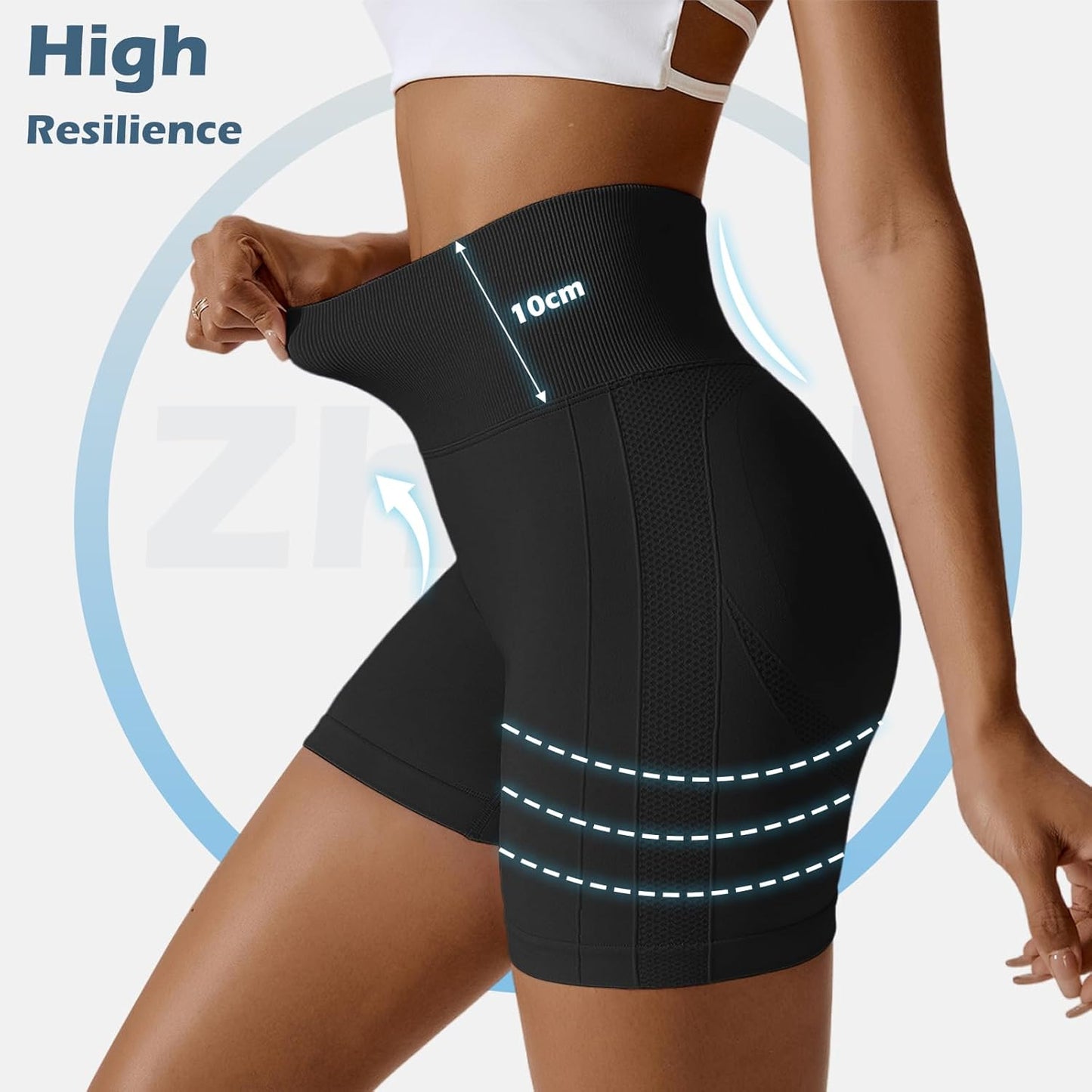 Pantaloncini Palestra Donna Push up Booty Shorts Sportivi Vita Alta Leggins Corti Collant Estivi Yoga Fitness Allenamento Jogging