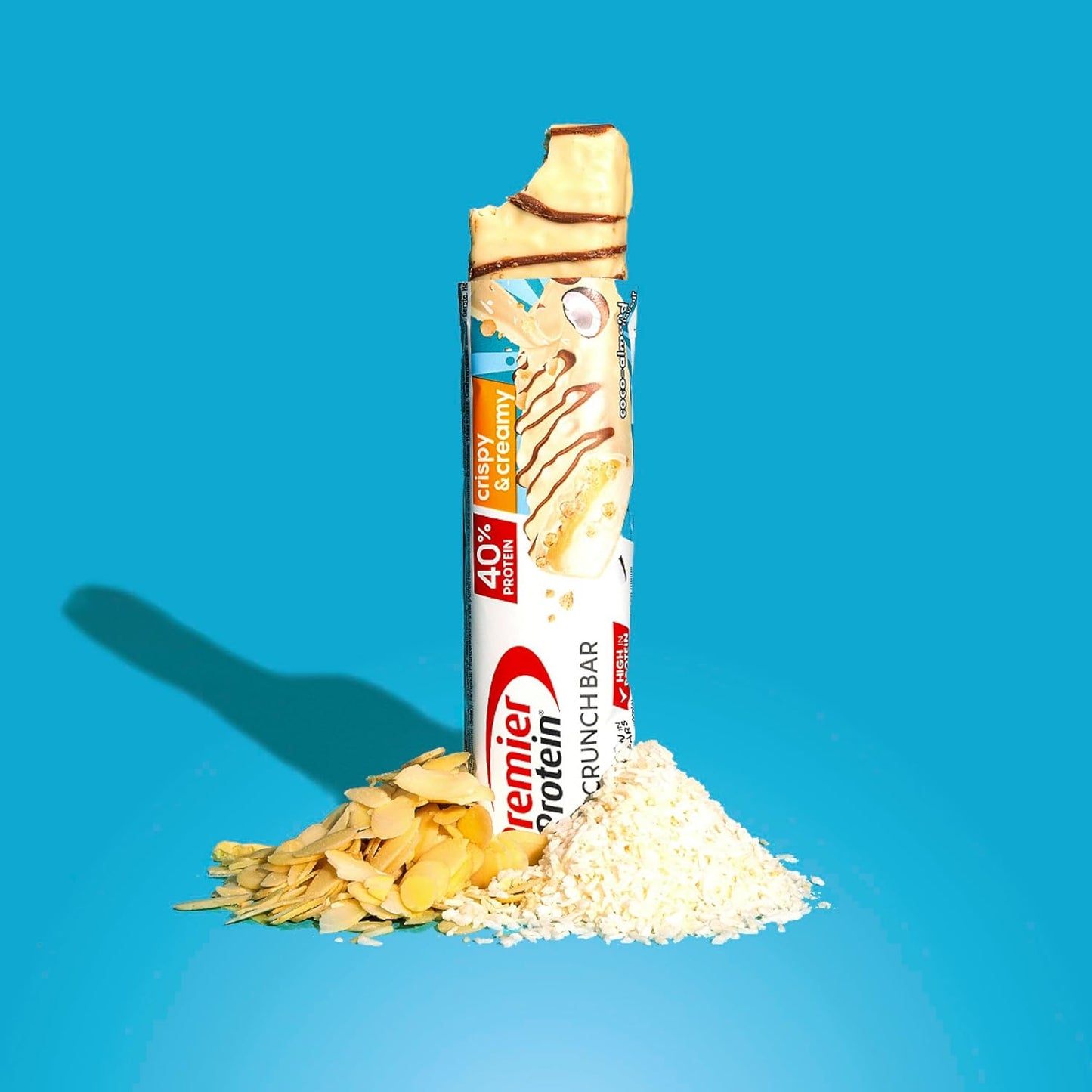 Soft Crunch Bar 40% Protein Coco-Almond 12X40G - Alto Contenuto Di Proteine E Basso Contenuto Di Zuccheri + Basso Contenuto Di Carboidrati + Senza Olio Di Palma