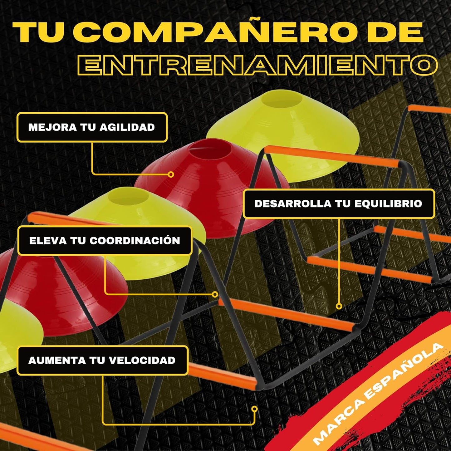 Kit Avanzato Di Allenamento Di Calcio: Scala Di Allenamento Pieghevole E Regolabile + Coni Di Allenamento + Borsa per Riporre Il Calcio.