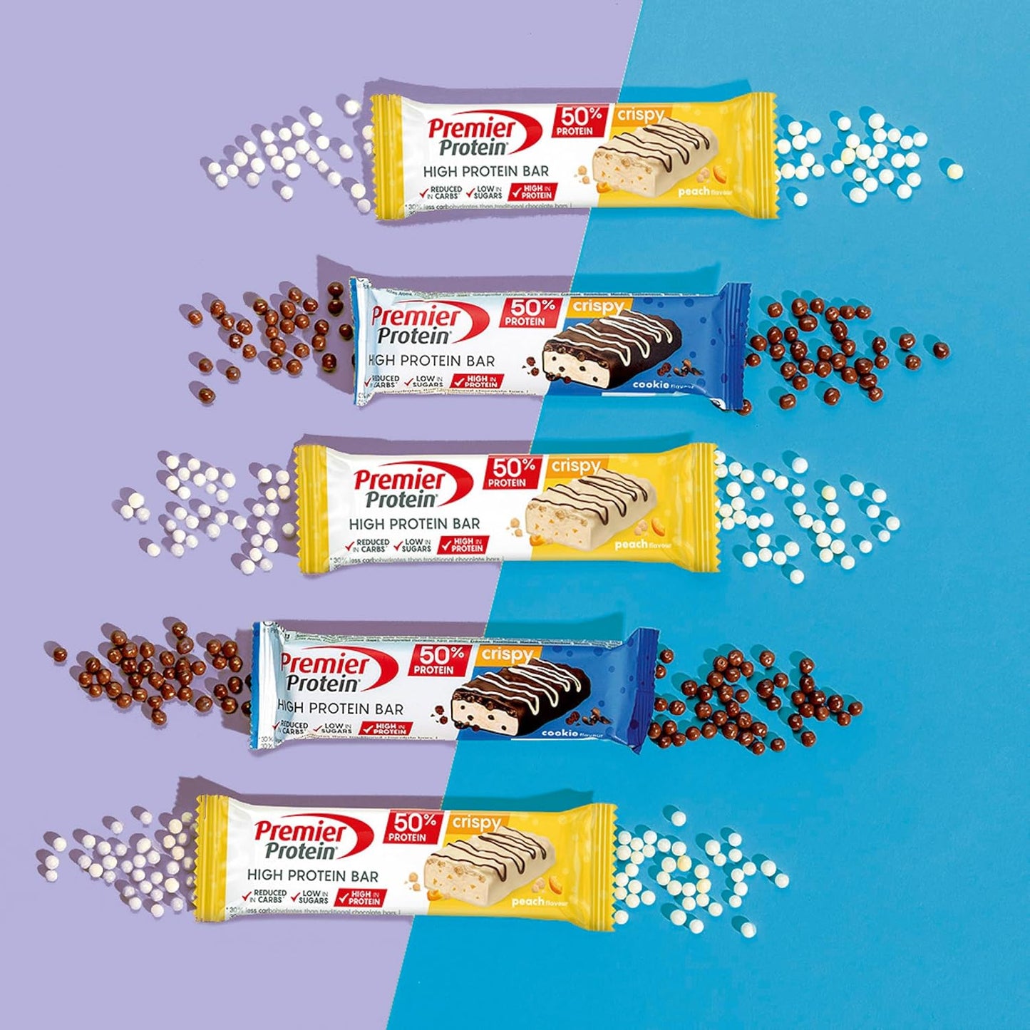 High Protein Bar Crispy Cookie 16X40G - Barretta Ad Alto Contenuto Proteico E a Basso Contenuto Di Zuccheri + Senza Olio Di Palma