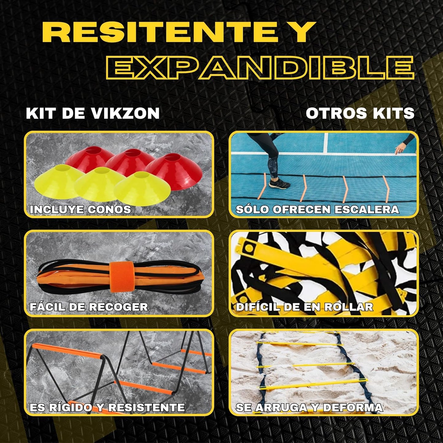 Kit Avanzato Di Allenamento Di Calcio: Scala Di Allenamento Pieghevole E Regolabile + Coni Di Allenamento + Borsa per Riporre Il Calcio.