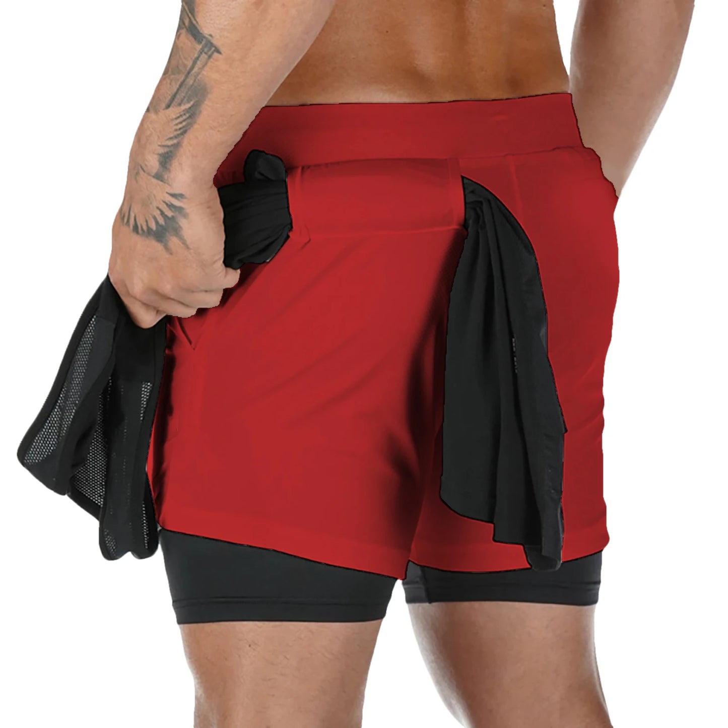 Camo Running Shorts Men Gym Sports Shorts 2 in 1 Quick Dry Workout Training Gym Fitness Jogging Short Pants Summer Men Shorts