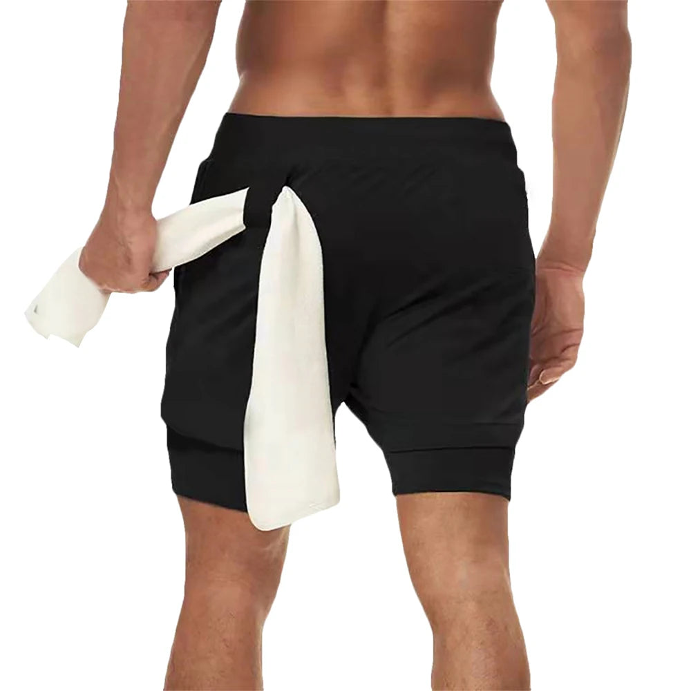 Camo Running Shorts Men Gym Sports Shorts 2 in 1 Quick Dry Workout Training Gym Fitness Jogging Short Pants Summer Men Shorts