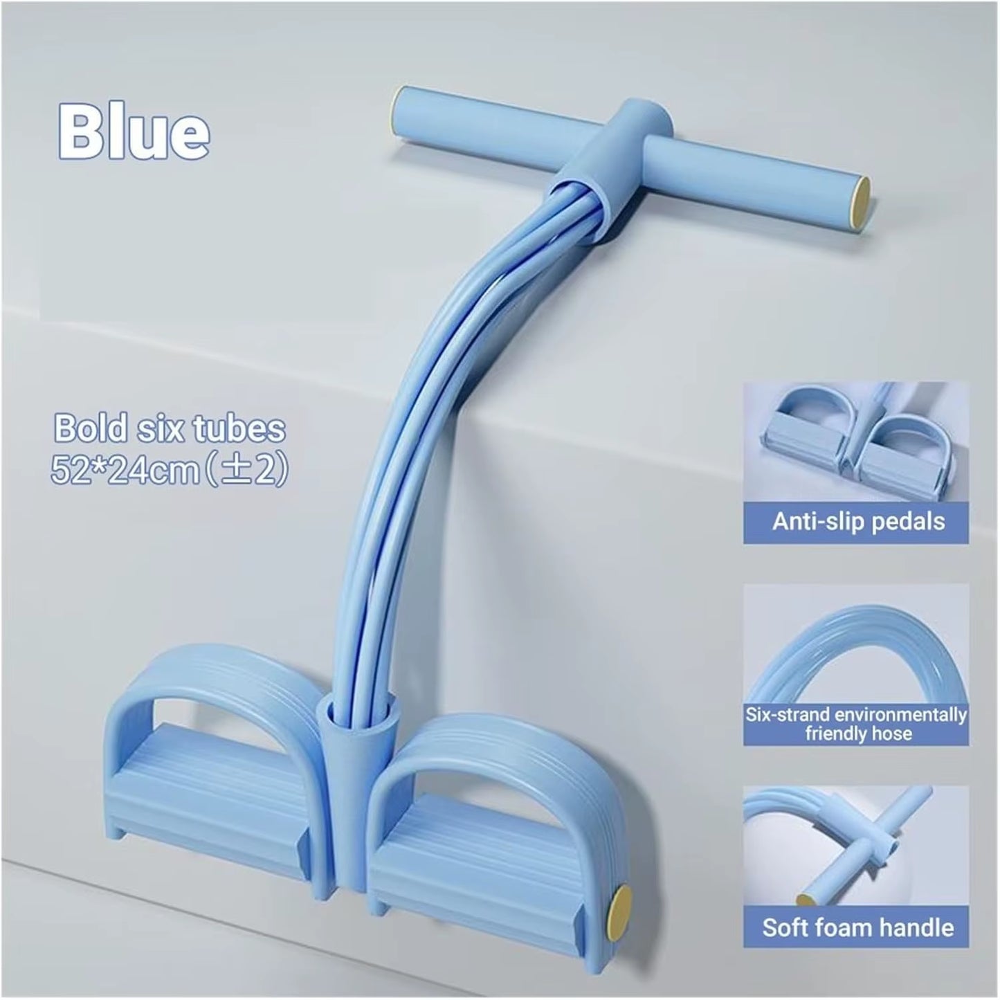 6 Tube Resistance Band Multi Function Tension Rope Fitness Bands 6 Tube Elastic Yoga Pedal Puller for Sports Exercises at Gym