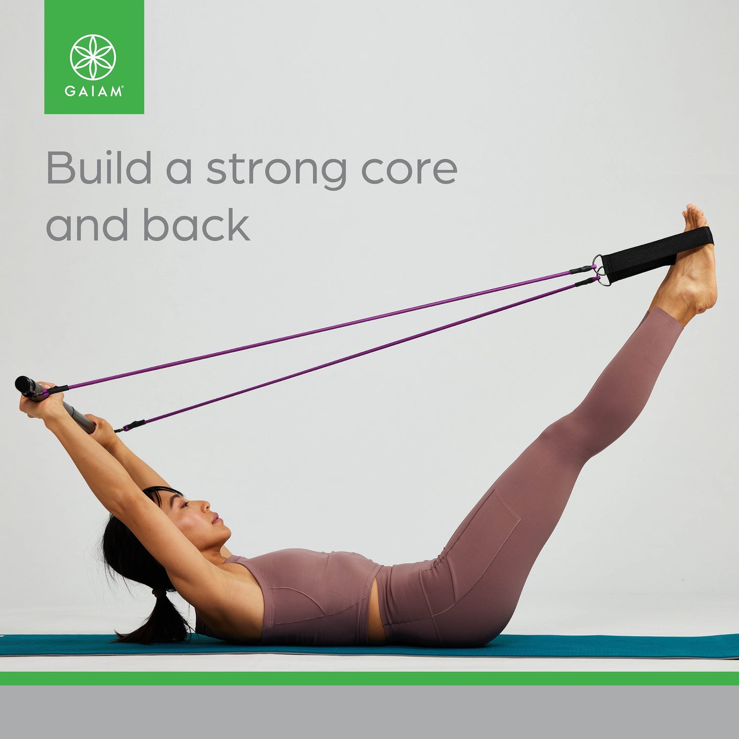 Pilates Bar Kit, 1 Bar with 2 Resistance Cords, Exercise & Fitness Accessories, 1 Set