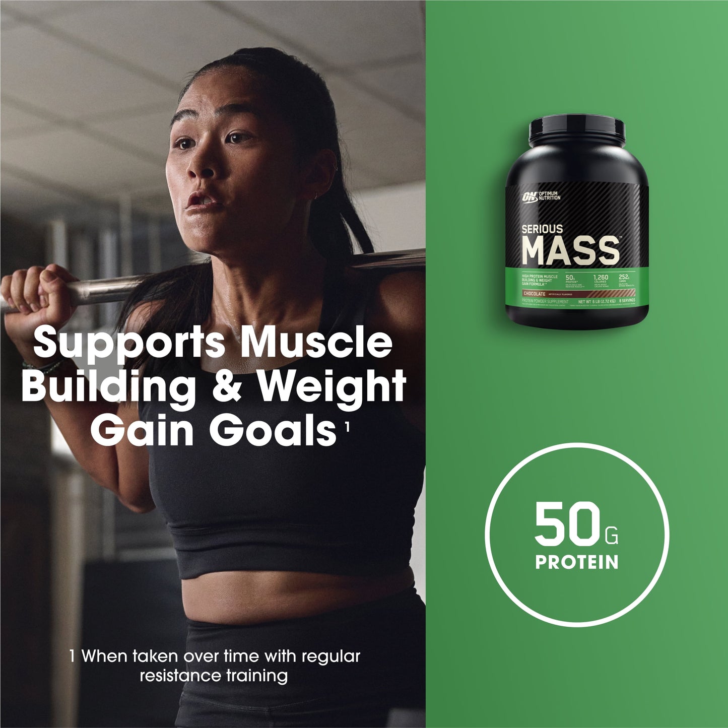 Serious Mass, Chocolate, Weight Gainer Protein Powder, Mass Gainer, 3 Lb