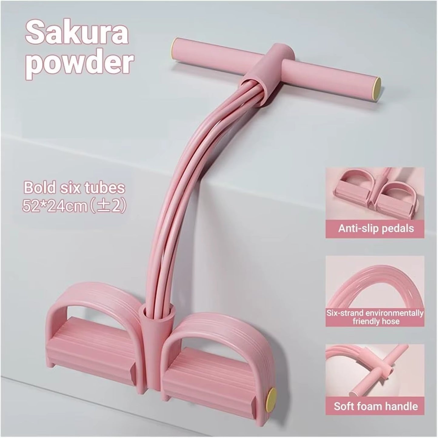 6 Tube Resistance Band Multi Function Tension Rope Fitness Bands 6 Tube Elastic Yoga Pedal Puller for Sports Exercises at Gym
