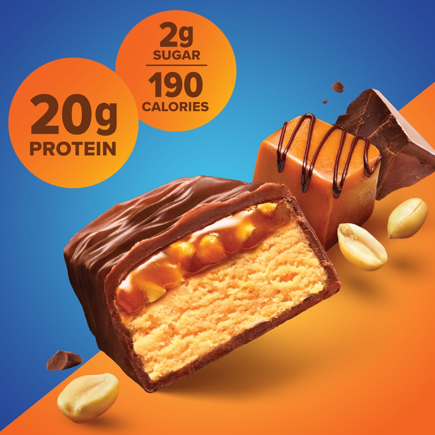 Bars, Chocolate Peanut Caramel, 20G Protein, Gluten Free, 1.76 Oz, 4 Ct