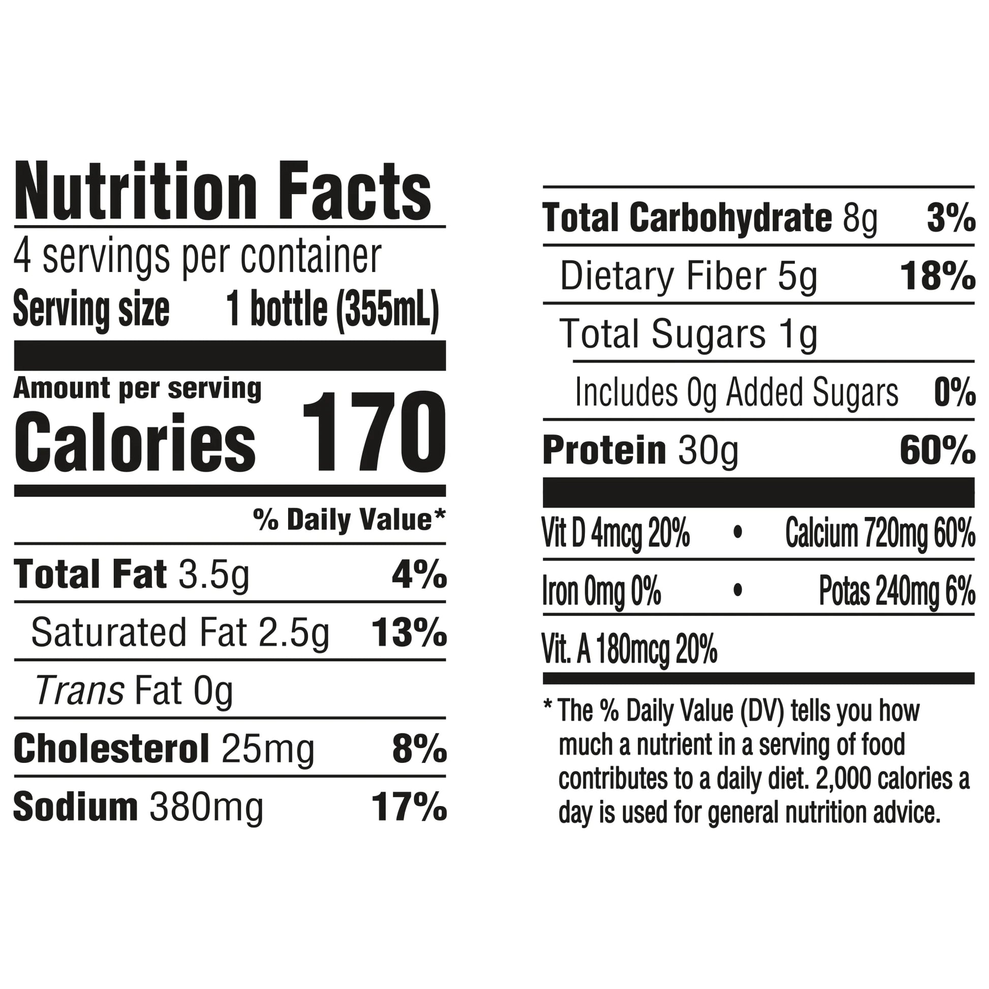 Protein Shake, Shelf Stable, Salted Caramel, 30G Protein, 12 Fl Oz, 4 Count​ Bottles