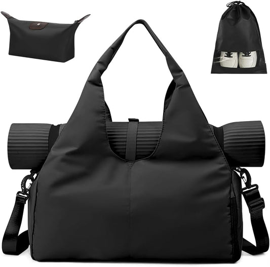 Borsone Palestra, Borsone Da Viaggio, Borsa Da Palestra per Yoga Pilates, Borsone Palestra Sportiva Impermeabile, Con Scomparto Scarpe, Grande Capacità Borsa Da Viaggio per Sport/Viaggi