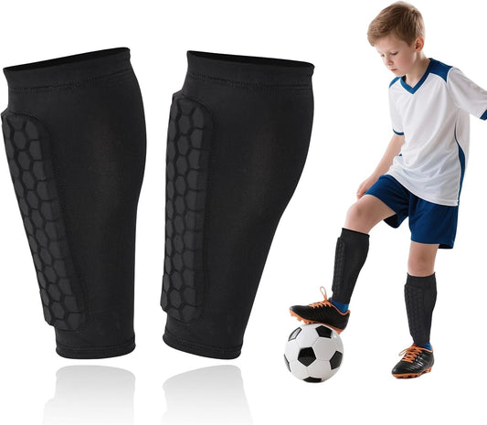Parastinchi Calcio Bambino, 1 Paio Parastinchi Da Calcio, Mini Parastinchi Calcio per Uomini, Donne, Bambini, Principianti Di Calcio E Atletica Leggera, Traspiranti E Non Slip (Nero)