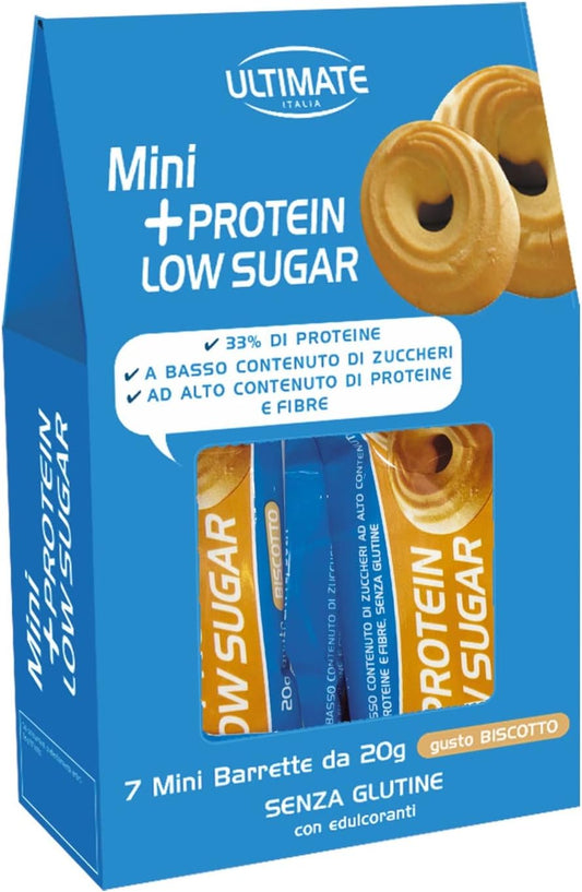 - Barretta Low Sugar Proteica Al 33% - Gusto Biscotto - 7X20G - Senza Zuccheri, Poche Calorie, Senza Glutine