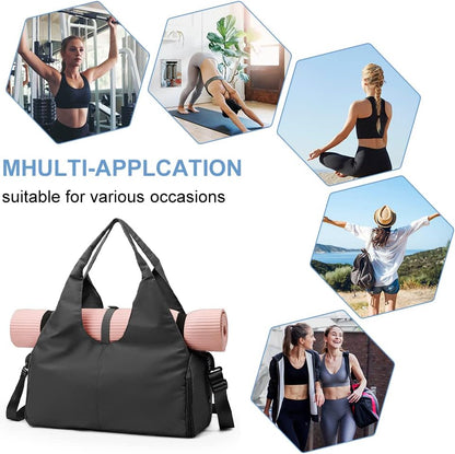 Borsone Palestra, Borsone Da Viaggio, Borsa Da Palestra per Yoga Pilates, Borsone Palestra Sportiva Impermeabile, Con Scomparto Scarpe, Grande Capacità Borsa Da Viaggio per Sport/Viaggi