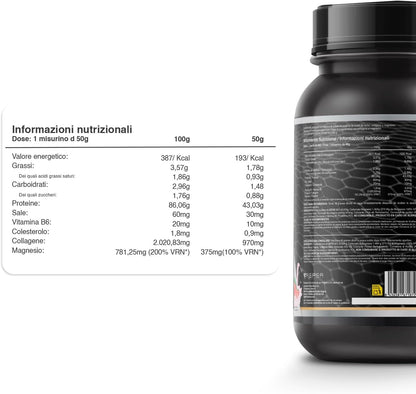 Whey Protein Isolate 100% Pura, Proteine Whey Isolate + Collagene + Magnesio, Proteine Del Siero Di Latte Isolate per Lo Sviluppo Muscolare, 30 Dosi Fragola 1000G