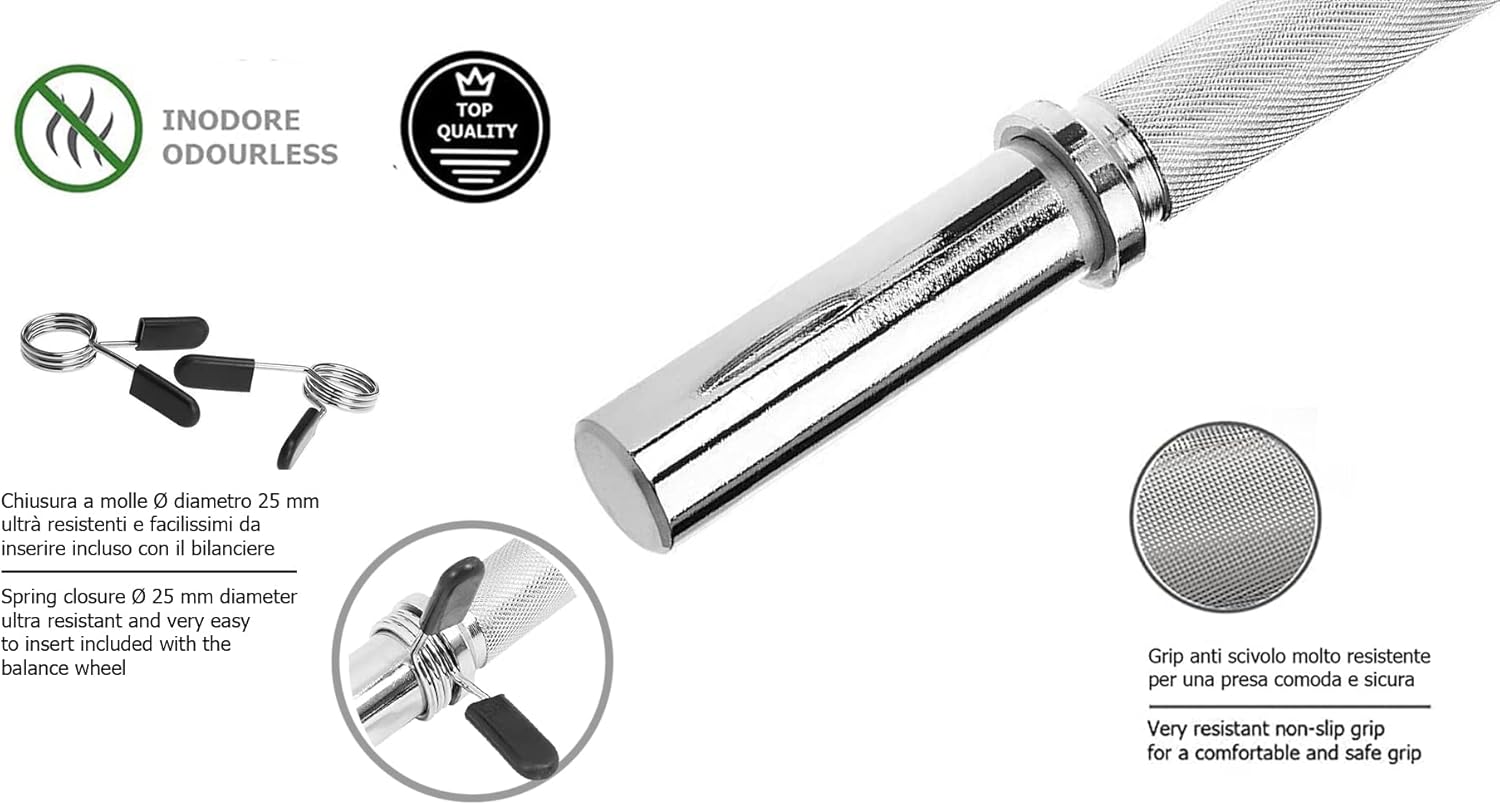 Barre Manubrio - Manubri Con Chiusure Incluse | Coppia O Singoli | Lunghezza 35 O 38 Cm | Ø Diametro Foro 25Mm | Carico Max 136 Kg