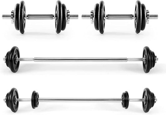 Jset Di Piastre, 4 Pesi per Manubri in Un Set, 15 Kg O 25 Kg, per Manubri E Bilancieri, Con Maniglie per Allenamento Libero, Set Completo in Metallo Da 30 KG