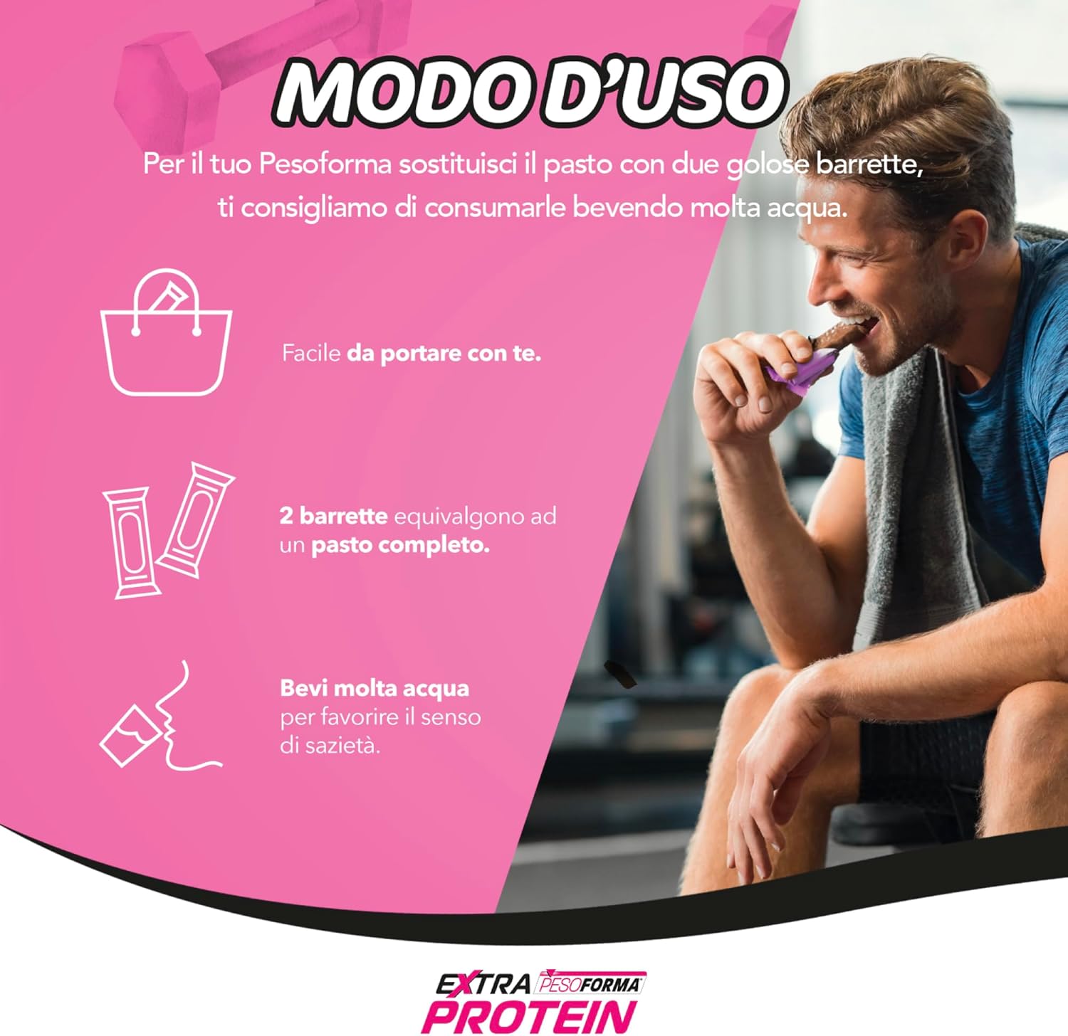 EXTRA PROTEIN, Barrette Proteiche Al Gusto Arachidi E Caramello, Pasto Sostitutivo Con Vitamine E Minerali, per Il Controllo Del Peso, Confezione Da 12 Barrette, 372 G