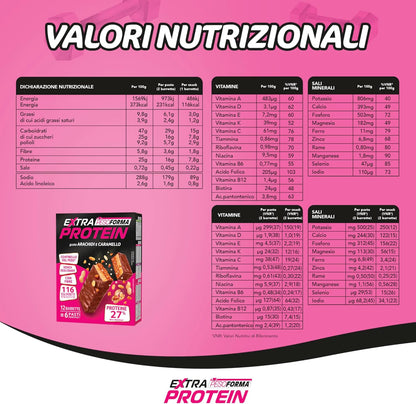 EXTRA PROTEIN, Barrette Proteiche Al Gusto Arachidi E Caramello, Pasto Sostitutivo Con Vitamine E Minerali, per Il Controllo Del Peso, Confezione Da 12 Barrette, 372 G