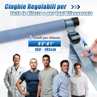 Barra per Pilates, Barra Di Elastici Fitness Con 4/6 Elastico in Lattice Naturale 50-360 O 30-240 O 30-140 O 20-180Lbs E Video Di Esercizi, Adatto All’Allenamento in Famiglia