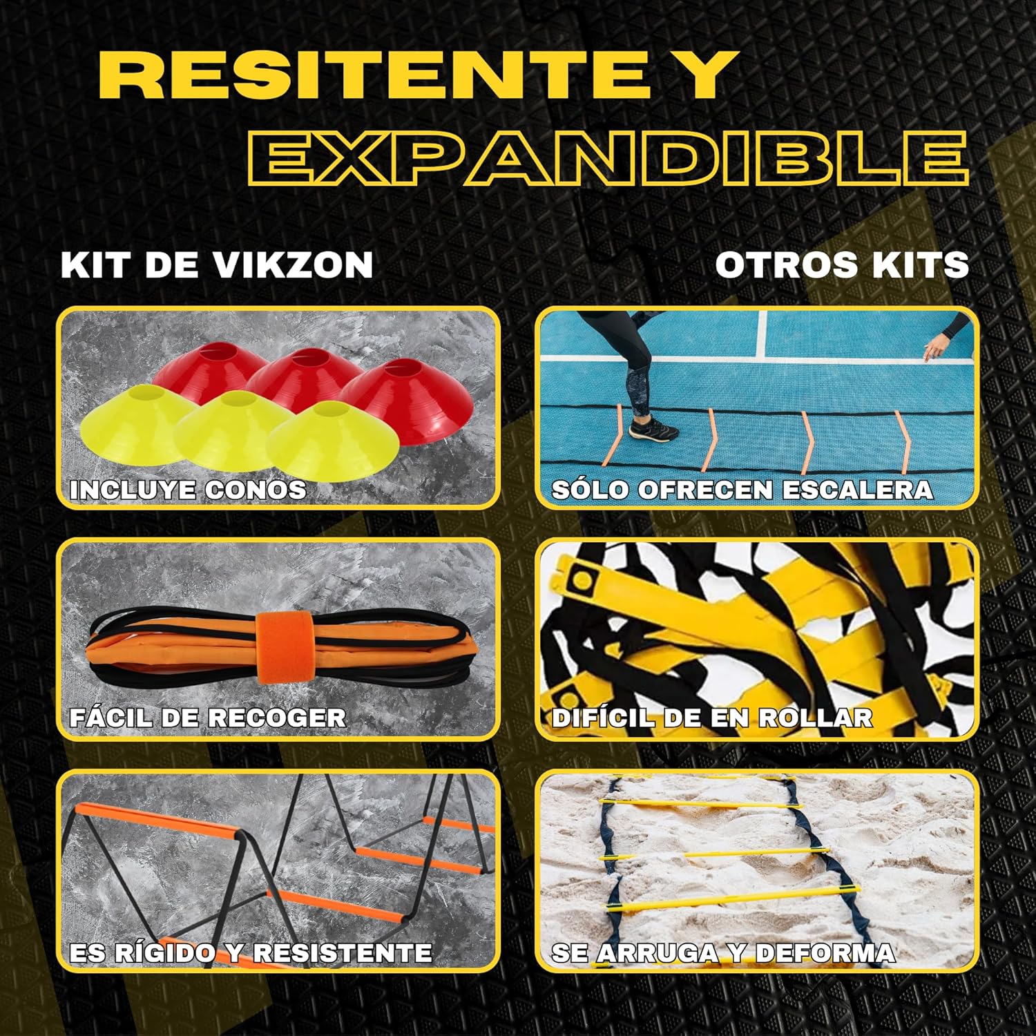 Kit Avanzato Di Allenamento Di Calcio: Scala Di Allenamento Pieghevole E Regolabile + Coni Di Allenamento + Borsa per Riporre Il Calcio.