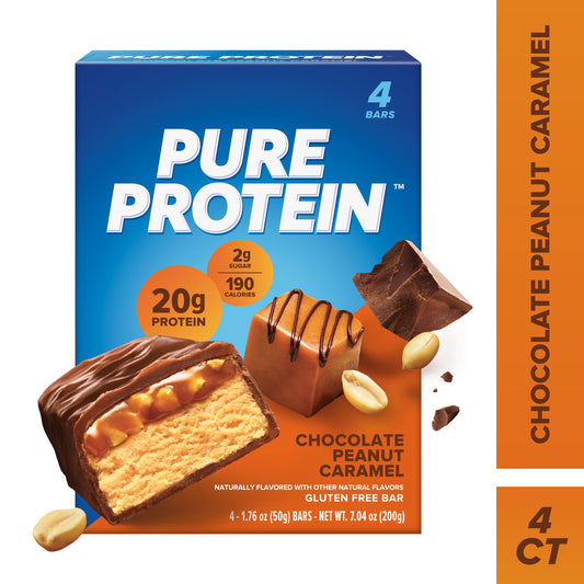 Bars, Chocolate Peanut Caramel, 20G Protein, Gluten Free, 1.76 Oz, 4 Ct