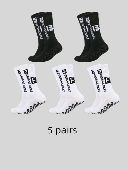 5 Pairs of Multi-Color Adhesive Dots for anti Slip, Sweat Absorption, and Odor Prevention FS Football Socks and Sports Socks