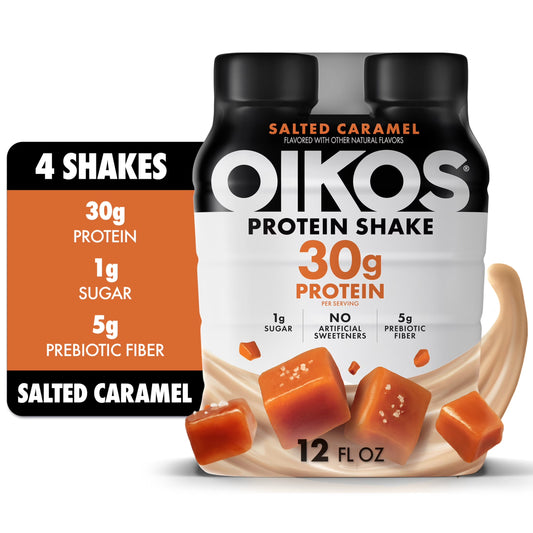 Protein Shake, Shelf Stable, Salted Caramel, 30G Protein, 12 Fl Oz, 4 Count​ Bottles